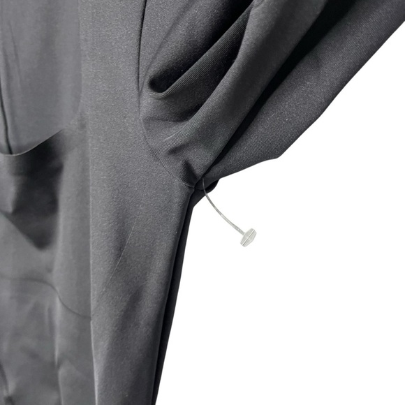 Skims Long Sleeve Slip Mini Dress Onyx Size Large Bodycon Square Neck - Picture 5 of 7